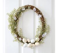 Ginger Ray Easter Egg Shaped Spring Door Wreath with Foliage & Eggs 32cm x 40cm