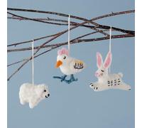 Ginger Ray Easter Tree Decoration, Character Felt Tree Decorations, Set of 3 - Easter Bunny, Chicken & Sheep