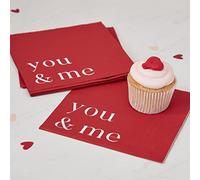 Ginger Ray Eco You & Me Valentines Napkins - 16 per Pack