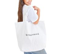 Ginger Ray Embroidered 'Bridesmaid' White Fabric Tote Bag Hen Party Accessory 55cm x 72cm
