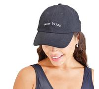 Ginger Ray Embroidered 'Team Bride' Black Baseball Cap Hen Party Wearable Hat