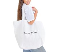 Ginger Ray Embroidered 'Team Bride' White Fabric Tote Bag Hen Party Accessory 55cm x 72cm