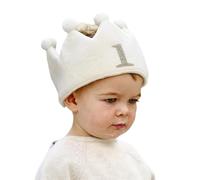 Ginger Ray Fabric '1' Crown with Pom Poms and Ribbon Baby's 1st Birthday Hat