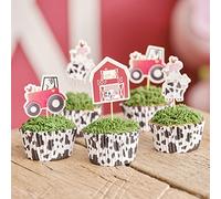 Ginger Ray Farm Themed Birthday Cake Cupcake Toppers Decoration Pack of 12