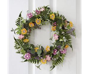 Ginger Ray Floral Foliage Spring Wreath Door Decoration Ideal for Spring & Easter