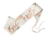 Ginger Ray Floral Hen Party Rose Gold Foiled Bride To Be Sash Single Pack