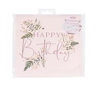 Ginger Ray Floral Pink Happy Birthday Napkins - Lets Par Tea