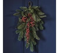 Ginger Ray Foliage Christmas Door Swag with Berries Decorative Centrepiece