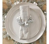 Ginger Ray Foliage Christmas Napkin Rings with Berries Tabletop Decorations 4 Pack