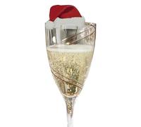 Ginger Ray Fun Christmas Glass Decorations / Card Santa Hats - Table Decorations X 10 - Great for a Party - Christmas Cheer