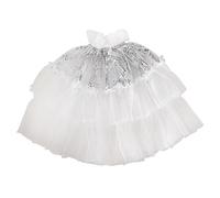 Ginger Ray Girls White & Silver Starlight Sparkle Fairy Princess Cape for Christmas Costume Parties