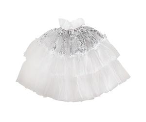 Ginger Ray Girls White & Silver Starlight Sparkle Fairy Princess Cape for Christmas Costume Parties