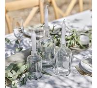 Ginger Ray Glass Bottle Holders Decoration Including Candles for Weddings & Parties Pack of 3, Green, 30 cm