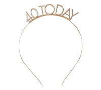 Ginger Ray Gold 40th Birthday Metal Hair Band Headband,16cm (H) x 13cm (W)