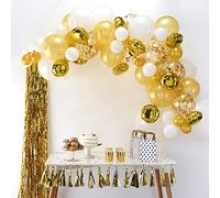 Ginger Ray Gold Balloon Arch Garland Kit - 70 Balloons in assorted sizes & Tape - Balloon Arches