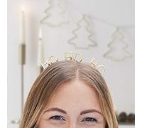 Ginger Ray Gold Christmas Reusable Metal HoHoHo Wearable Headband