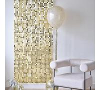 Ginger Ray Gold Disc Tiles Shimmering Wall Panels 12 Pieces Photo Backdrop Birthday Party Decoration 30.5cm
