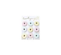 Ginger Ray Gold Foiled Treat Yourself Donut Wall Party Display Fits 9 Doughnuts, White,42cm x 32cm