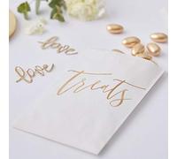 Ginger Ray Gold Foiled Treats Paper Sweet Candy Bags - 20 Pack - Gold Wedding