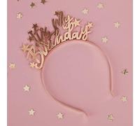 Ginger Ray Gold Metal Happy Birthday Party Headband Hair Band Stargazer