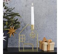 Ginger Ray Gold Metal House Christmas Candle Holder Tabletop Fireplace Decoration