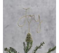 Ginger Ray Gold Metal Joy Decoration Christmas Tree Topper Decorative Accessory, 21cm (H) x 16.3cm (W)