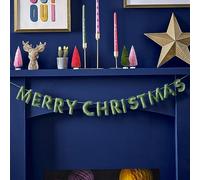 Ginger Ray Green Felt 'Merry Christmas' Bunting Banner Decorative Hanging Garland Decoration