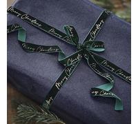 Ginger Ray Green Velvet Merry Christmas, Ribbon, 6m