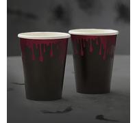 Ginger Ray Halloween Blood Drip Splatter Party Foiled Paper Cups Tableware 8 Pack, Red