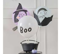 Ginger Ray Halloween Decorations Bundle - Vampire & Witch Balloons, Hanging Paper Decorations & Bunting Garland