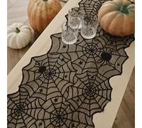 Ginger Ray Halloween Fabric Spider Web Table Runner for Halloween Parties, 40cm x 175cm