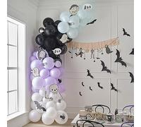 Ginger Ray Halloween Multicoloured Balloon Arch Garland Decoration with Characters 95 Balloons