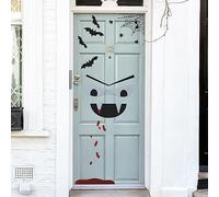 Ginger Ray Halloween Party Vampire Face, Bats & Spiders Door Stickers Decorations 2 Sheets Per Pack