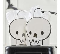Ginger Ray Halloween White Skull Paper Party Loot Bags for Trick or Treating 6 Pack