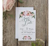 Ginger Ray Hand Illustrated Floral Save The Date Cards - Boho