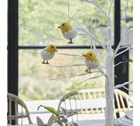 Ginger Ray Handmade Felt Chick Decorations for Hanging on Easter Tree Branches 3 Pack