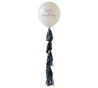 Ginger Ray Happy Birthday Balloon with Black Tassel Tail,Large