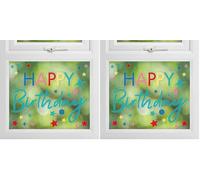 Ginger Ray Happy Birthday Rainbow Party Window Sticker (Pack of 2)