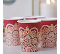 Ginger Ray Happy Diwali Paper Party Cups 8 Pack, DW-109, Multi-Coloured