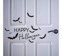 Ginger Ray Happy Halloween Slogan Decoration with Bats Door Stickers Set
