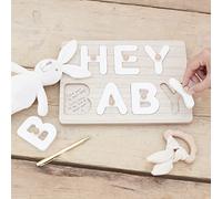Ginger Ray Hello Baby Alternative Baby Shower Guest Book Wooden Puzzle
