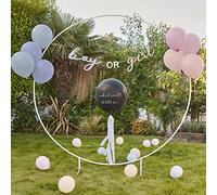 Ginger Ray Hello Baby Gender Reveal Pink & Blue Party Pack-21 Latex Balloons and Bunting, Pink