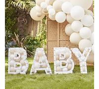 Ginger Ray Hello Baby Shower Balloon Mosaic Sign Party Decoration Stand Letters, White