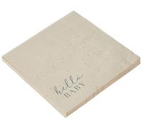 Ginger Ray Hello Baby Shower Party Natural Paper Napkins - 16 Pack, Cream, 16.5 cm x 16.5 cm