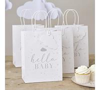 Ginger Ray Hello Baby Speckle and Cloud Themed Shower Gift Bags Pack of 5, Cream