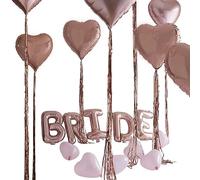 Ginger Ray Hen Do Party Bride Rose Gold Balloon Decoration Pack - 25 Pack