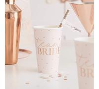 Ginger Ray Hen Party Rose Gold Foiled Large Paper Cups Wedding 8 Pack Wedding