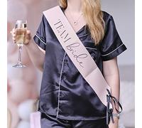 Ginger Ray Hen Party Team Bride Sashes with Black Ribbon, Pink