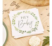 Ginger Ray Hey Baby Shower Napkins - Botanical Baby