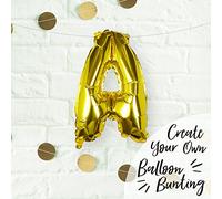 Ginger Ray Individual 16" Gold Letter A Party/Wedding Balloon Decoration No Helium Needed- Pick and Mix